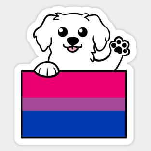 Love is Love Puppy - Pyrenees - Bi Pride Flag Sticker